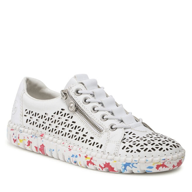Rieker M2357-80 White Leather Casual Sneaker