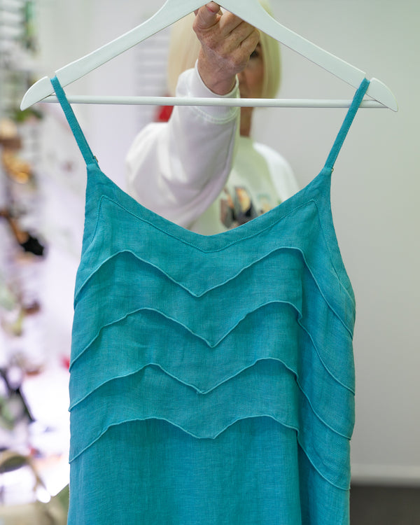 Haris Cotton 2274 Linen Gauze Dress/Resort Crystal Blue