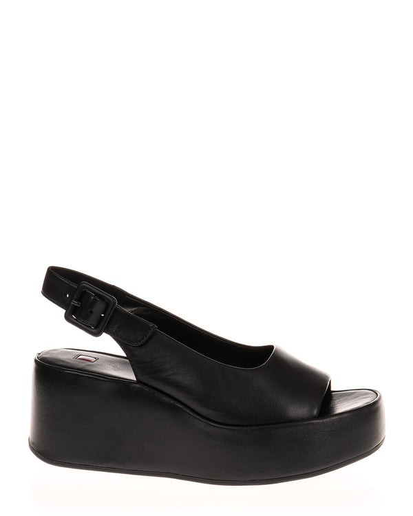 Hogl 7-1025 Black Leather Wedge Sandal