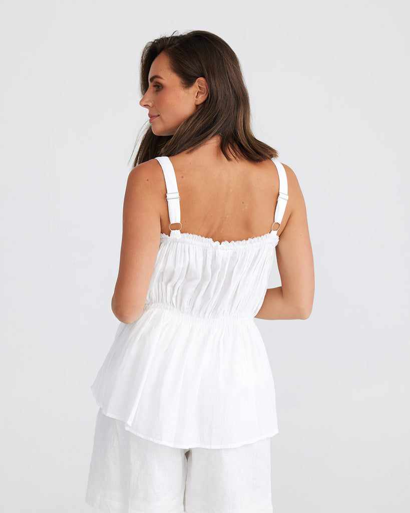 Holiday Bask Cami Top Cotton White – Mavis & Mick - Women Fashion