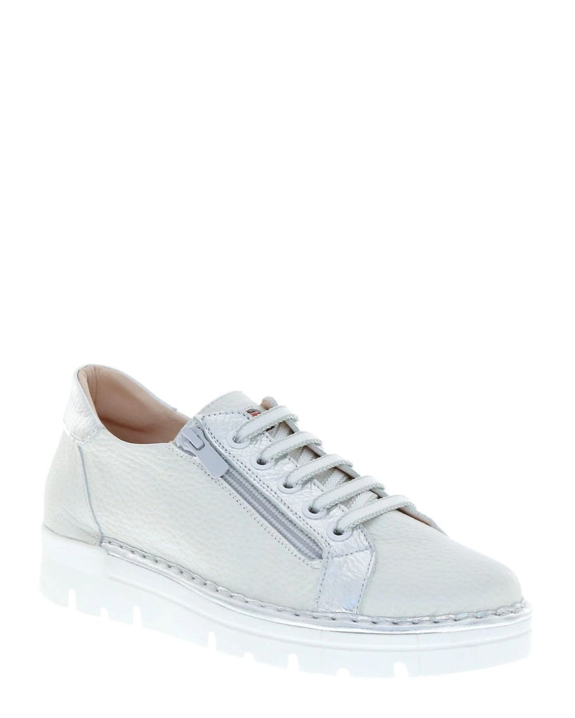 Jose Saenz 2001-BG-M Blanco-Plata Leather Sneaker
