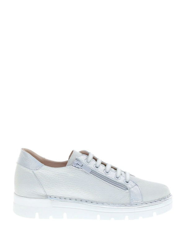 Jose Saenz 2001-BG-M Blanco-Plata Leather Sneaker