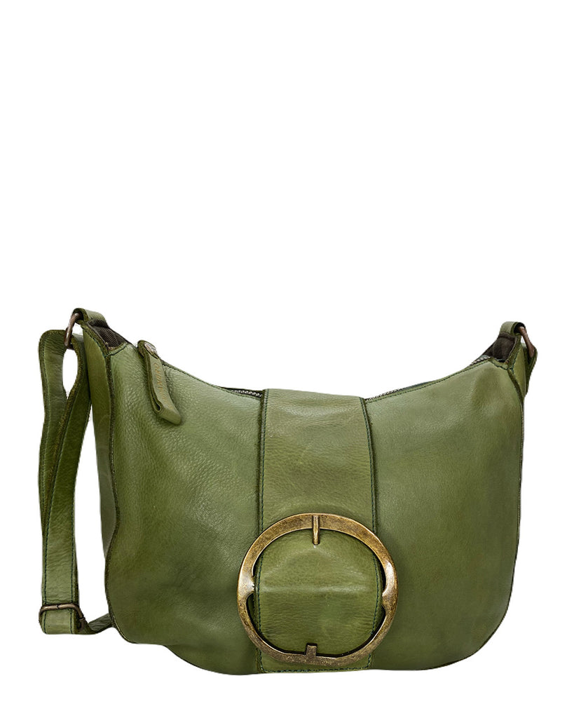 Kompanero Imani Sage Leather Crossbody Bag