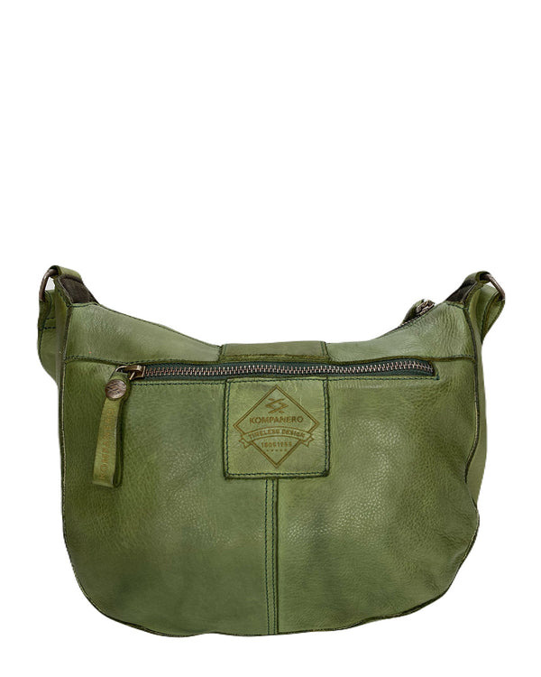 Kompanero Imani Sage Leather Crossbody Bag