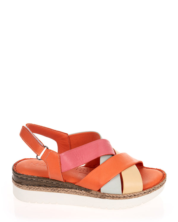 Mago Faye Sunburn Multi Leather Sandal