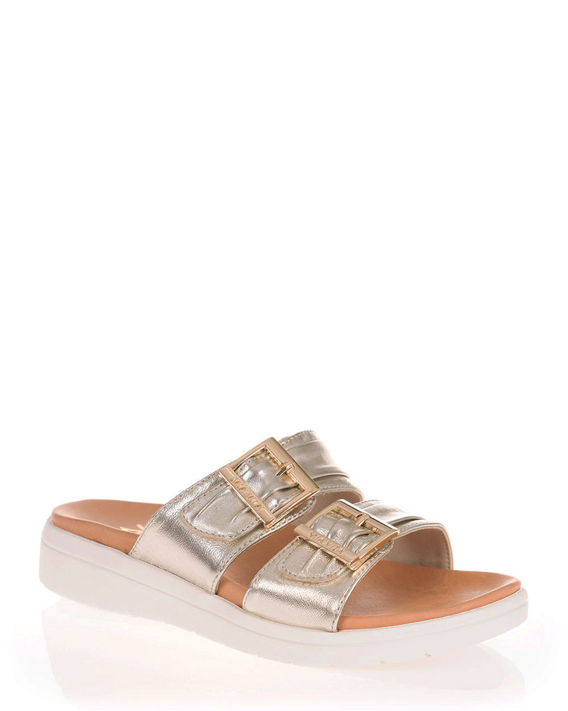 Mia Vita Bowie Champagne Leather Low Slide