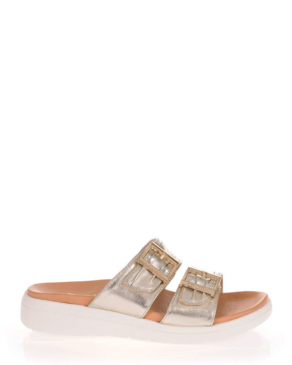 Mia Vita Bowie Champagne Leather Low Slide