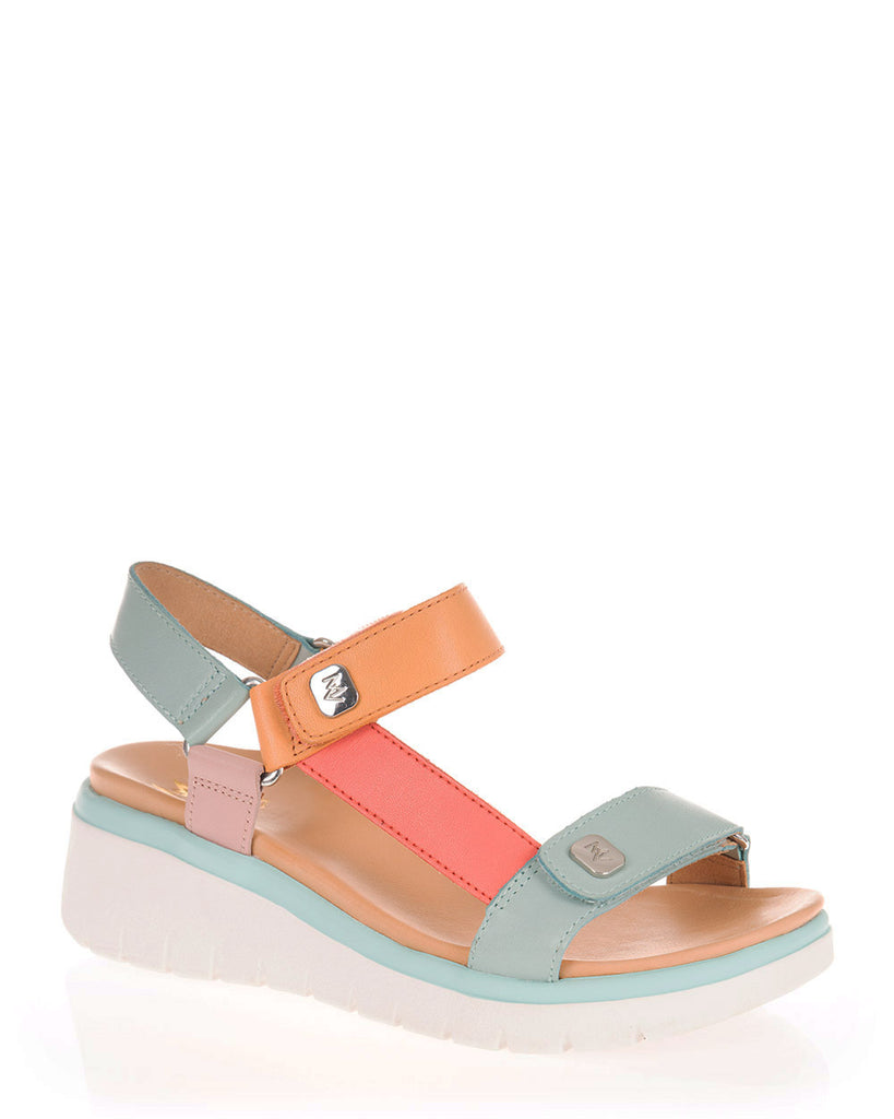 Mia Vita Candice Jade Multi Leather Comfort Sandal