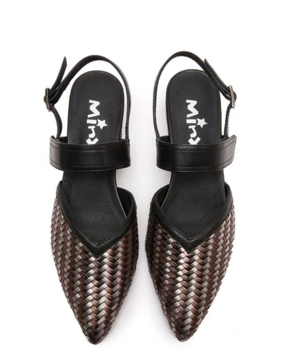 MInx Alissa Black Bronze Pewter Leather Shoe