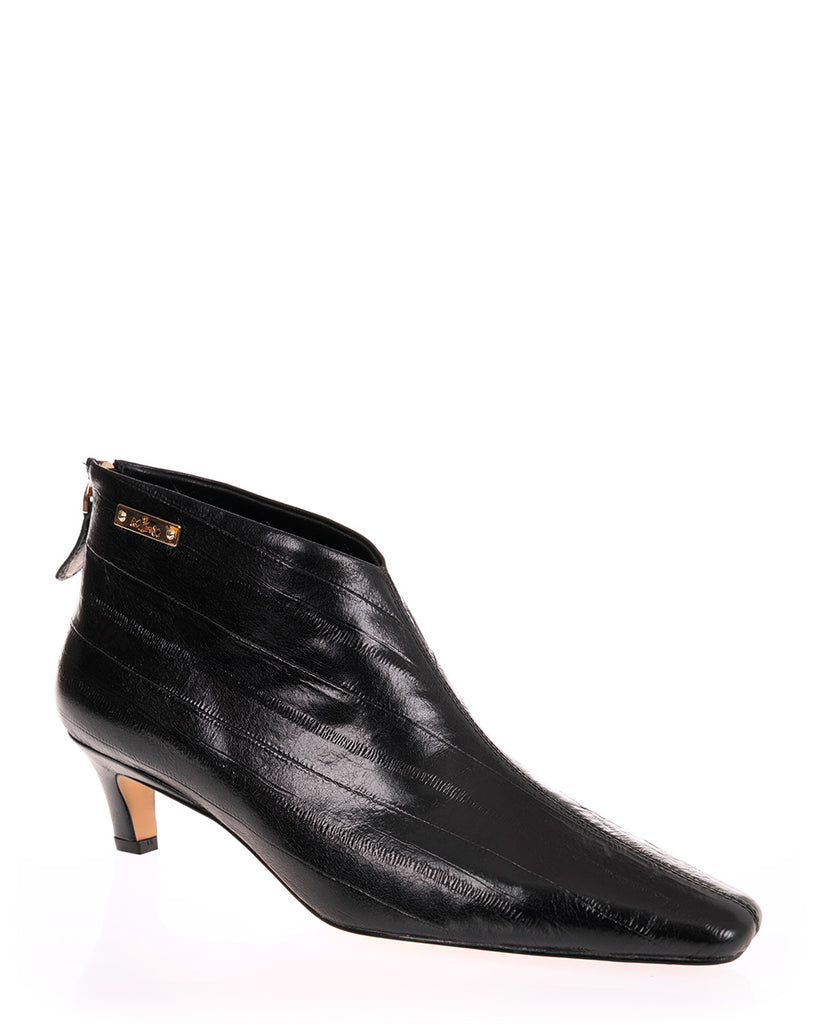 Minx Aluna Black Eel Leather Ankle Boot