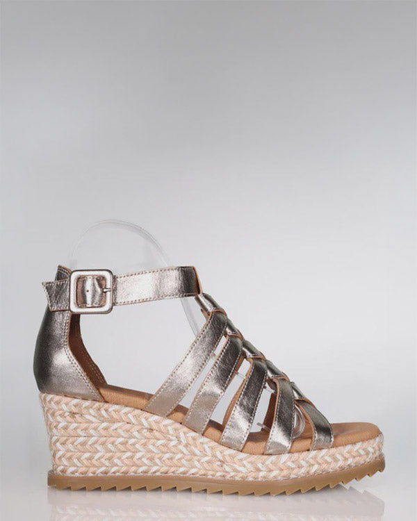 Minx Annette Bronze Metallic Wedge Summer Sandal