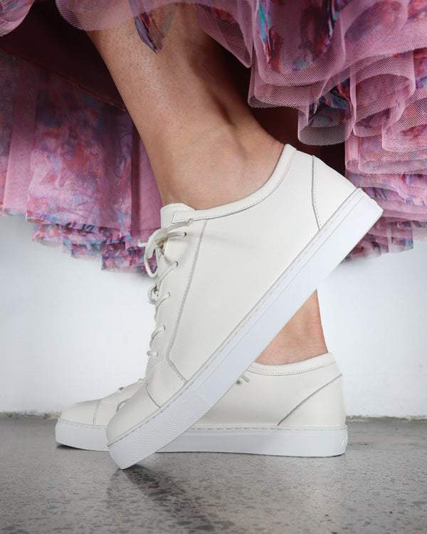 Minx Bandit White Milled Leather Sneaker