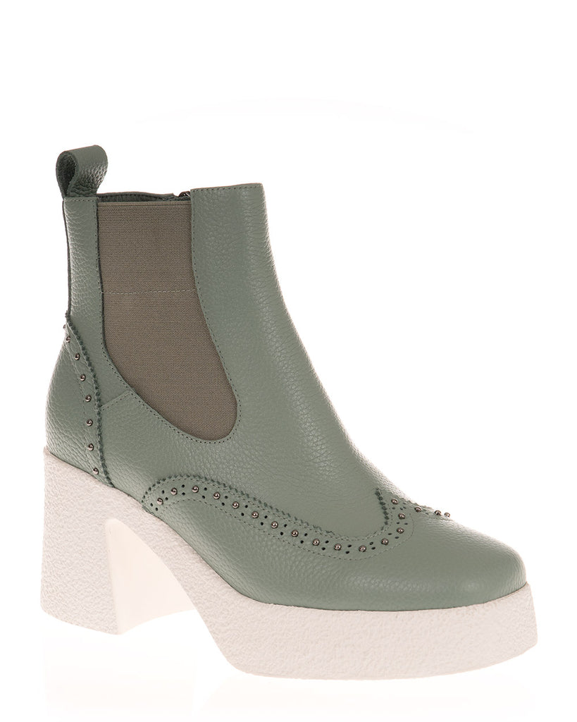Minx Bonnie Sage Leather Ankle Boots