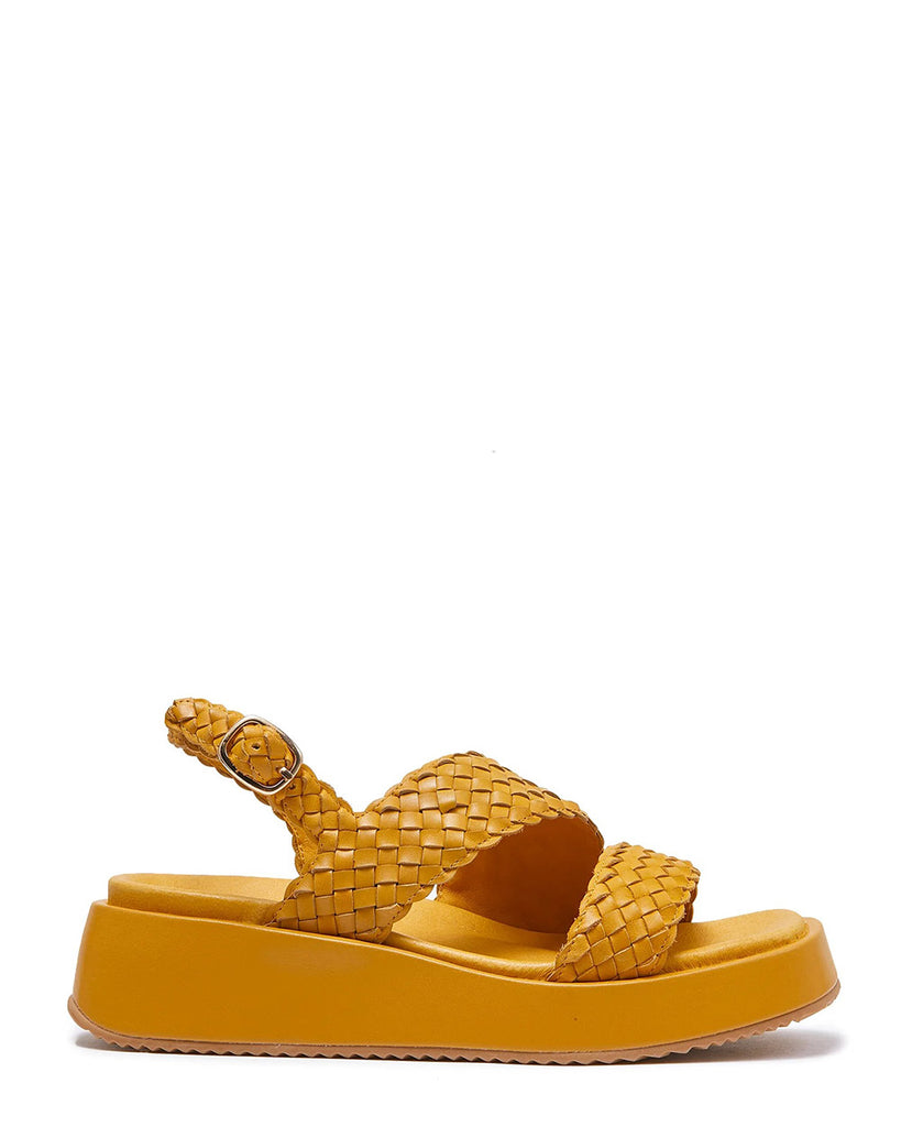 Minx Braider Yellow Sunflower Woven Leather Sandal