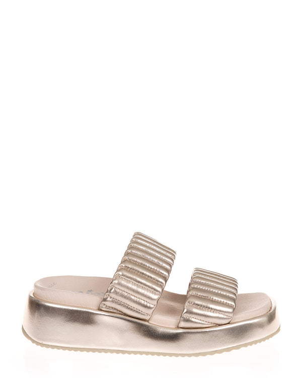 Minx Breeze Platinum Metallic Platform Slide
