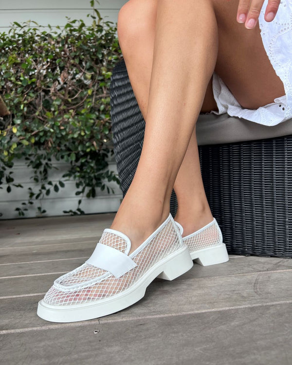 Minx Calypso Mesh White Casual Loafer