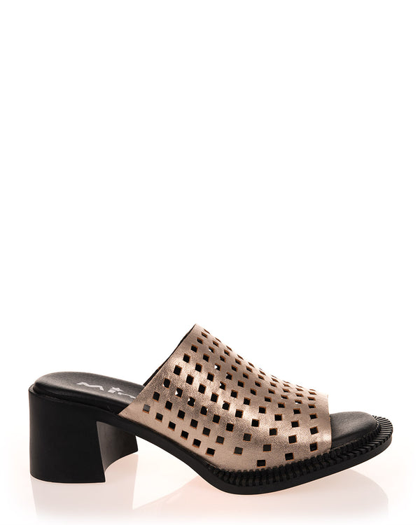 Minx Connect Bronze Metallic Square Perforated Leather