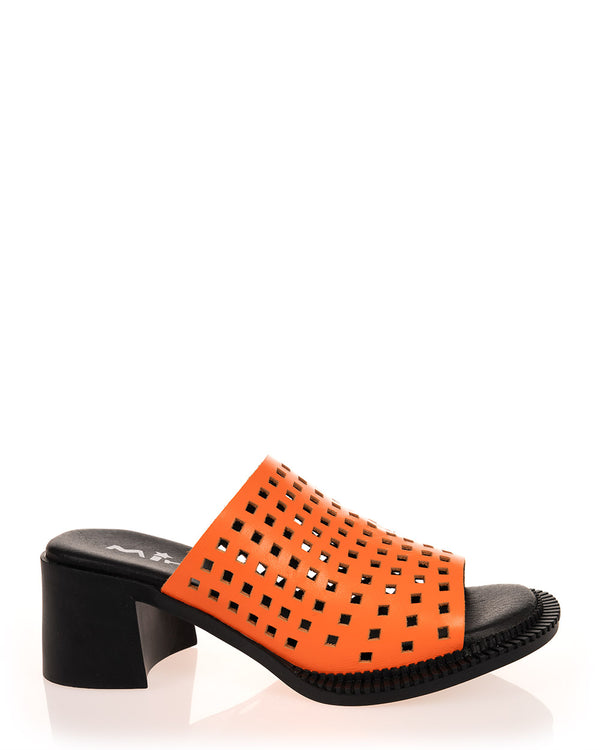 Minx Connect Persimmon Square Perforated Leather