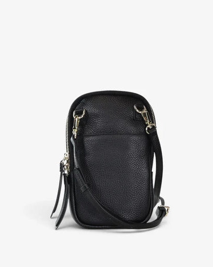 Minx Dial Up Jet Setter Black Milled Leather Gold Hardware