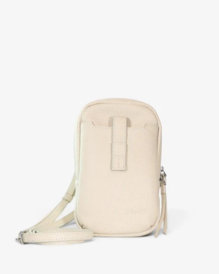 Minx Dial Up Jet Setter Ivory Milled Leather Silver Hardware