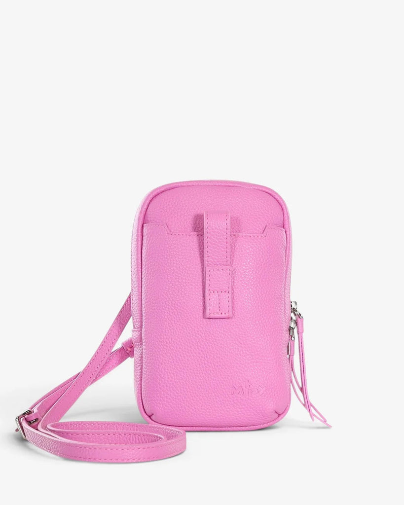 Minx Dial Up Jet Setter Pink Milled Leather Silver Hardware