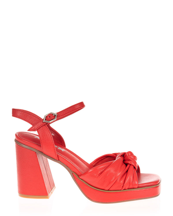 Minx Flair Red Leather Summer Heel