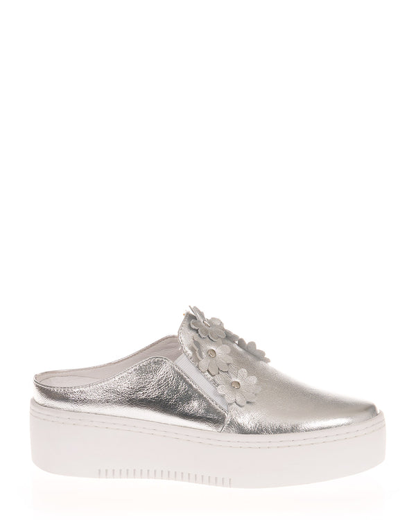 Minx Flora Mara Silver Slip On Casual Mule