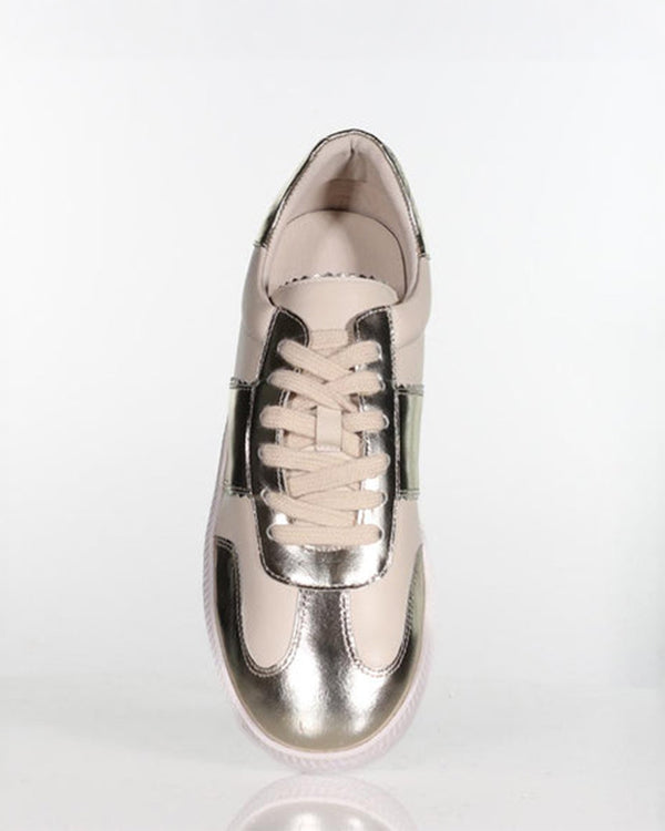 Minx Hybrid Gold/Ivory Leather Sneaker