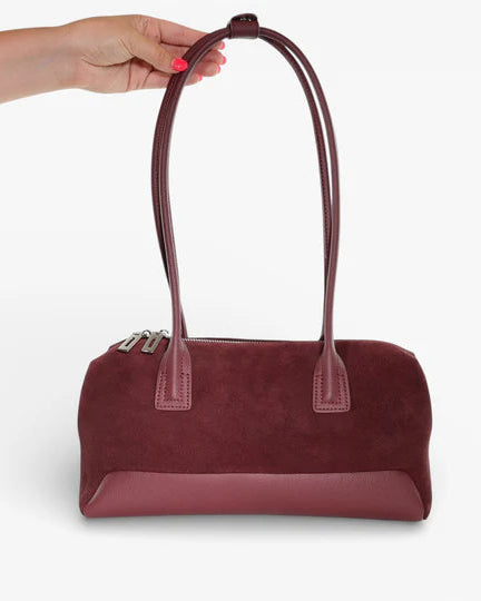 Minx Le Baguette Burgundy Suede & Nappa Leather Bag