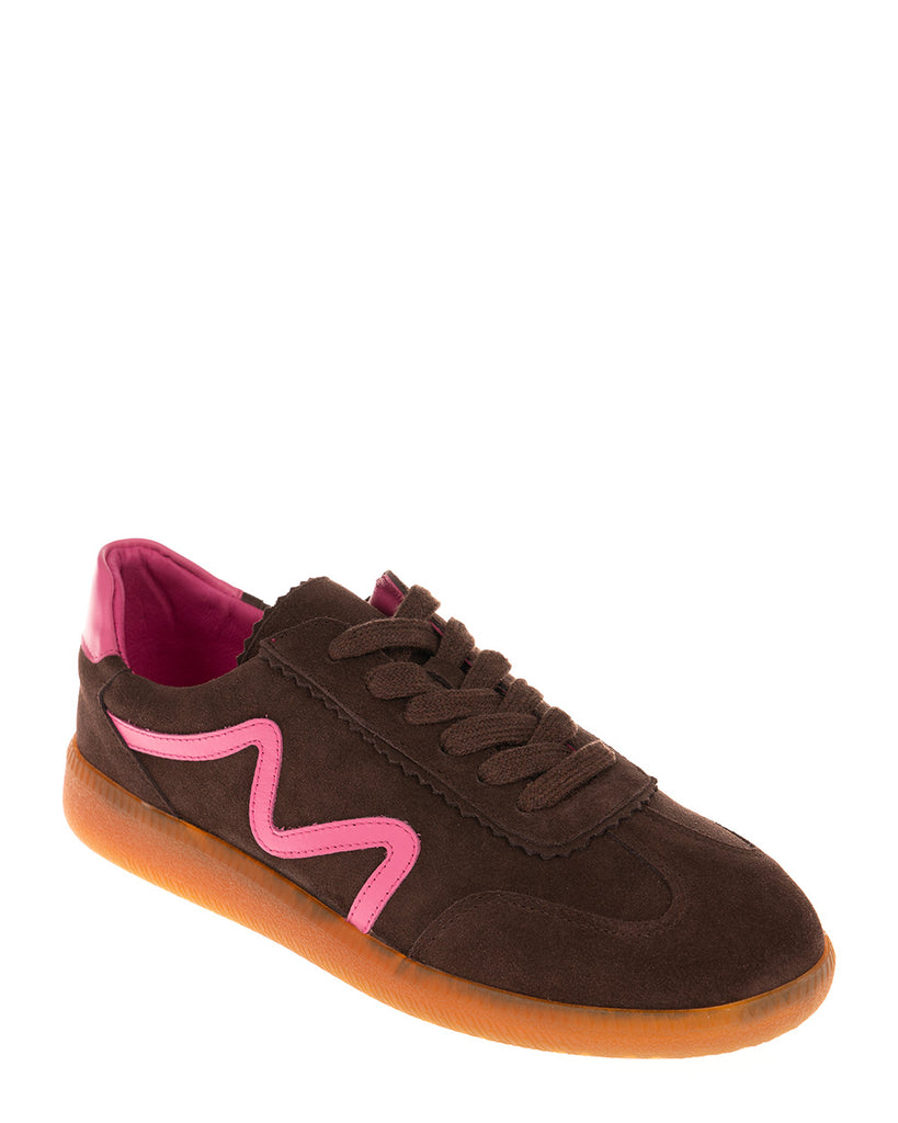 Minx Magnum Cafe  Brown Suede Pink Sneaker