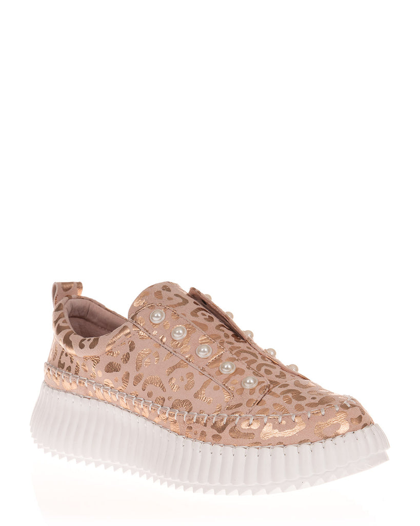 Minx Pearlzie Blush Leopard Metallic Sneaker