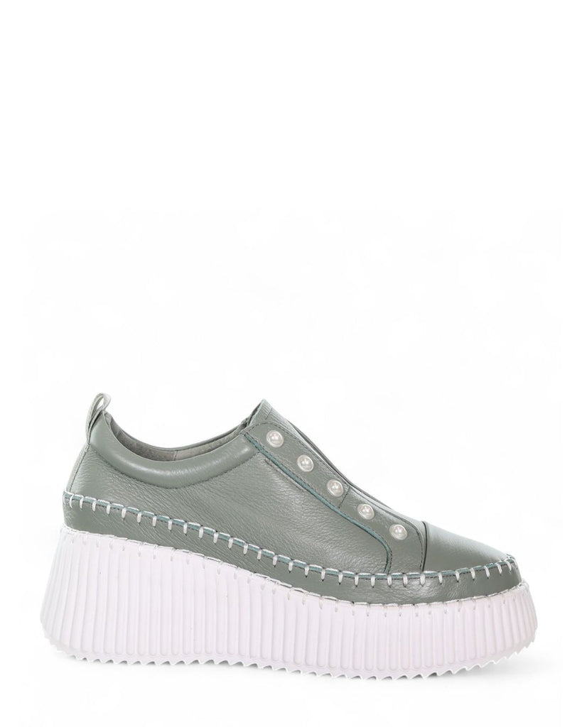 Minx Pearlzie Boost Sage Stripe Leather Sneaker