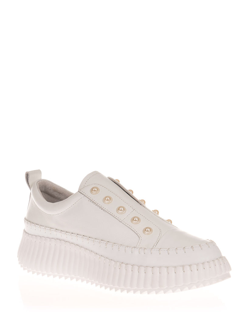 Minx Pearlzie White Leather Sneaker