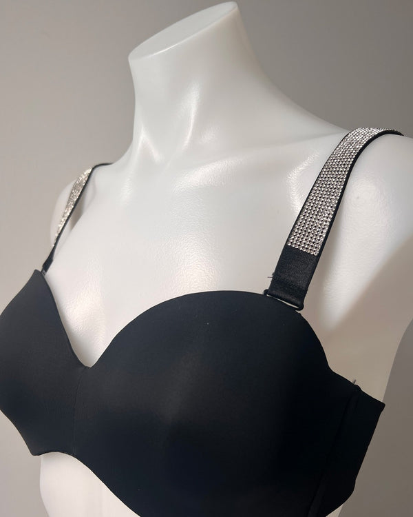 Minx Sparkle Bra Strap Black