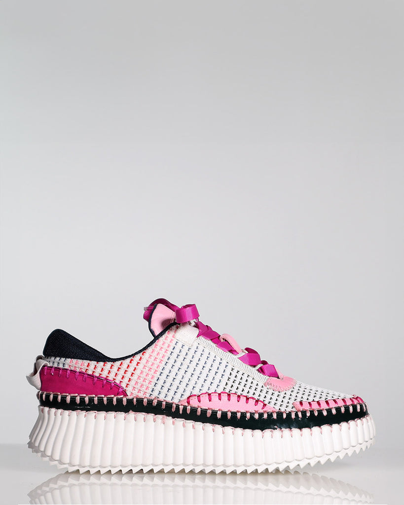 Minx Stitched Up Ink Cerise Hot Pink Sneaker