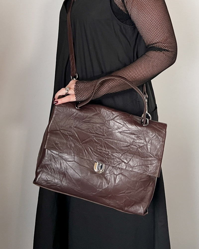 Minx The Queenie Cafe Crinkle Leather Bag