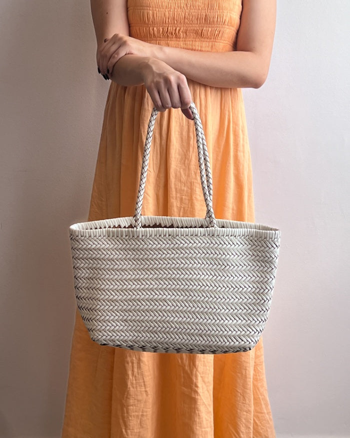 Minx The Riviera Tote Bag Ivory/Tan Weave
