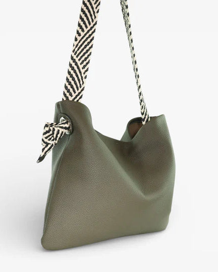 Minx Trance Tote Khaki Milled Leather Bag
