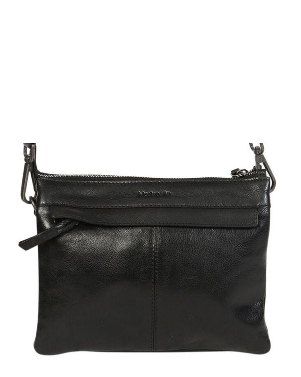 Modapelle 7698 Black Leather Shoulder/Crossbody Bag