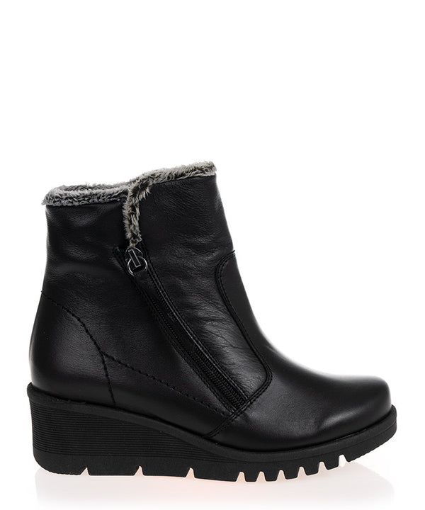 Neo 20850NE Black Leather Wedge Ankle Boot