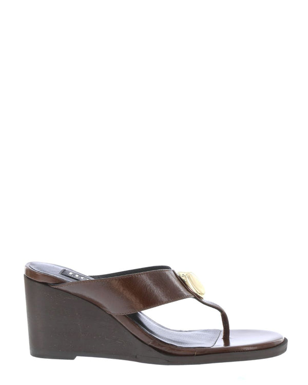 Neo AG26092 Greta Chocolate Leather Wedge Sandals