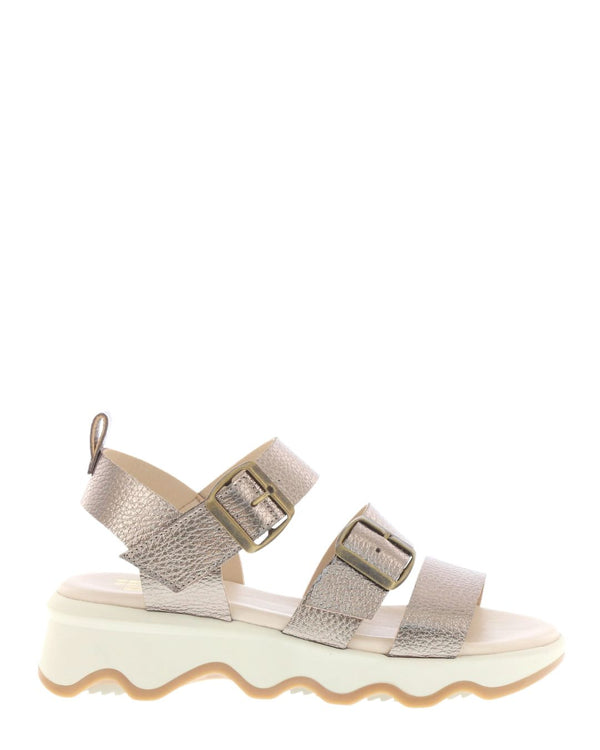Nu X Neo Davina Plata Bronze Leather Platform Wedge Sandal