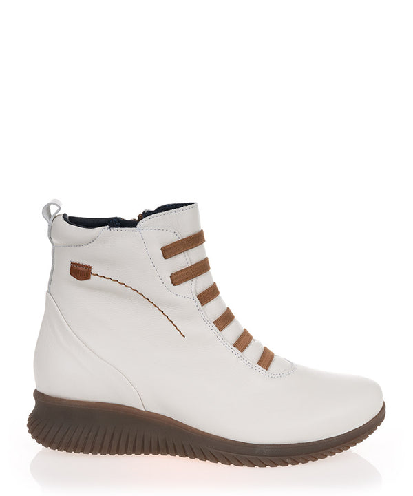 On Foot 70013 Blanco Leather Ankle Boot