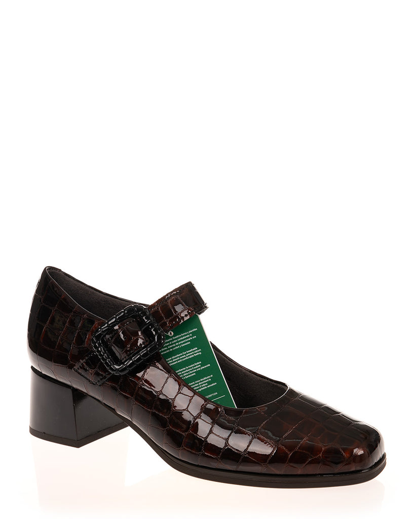 Pitillos 10122 Marron Croco Patent Leather MaryJane Shoe