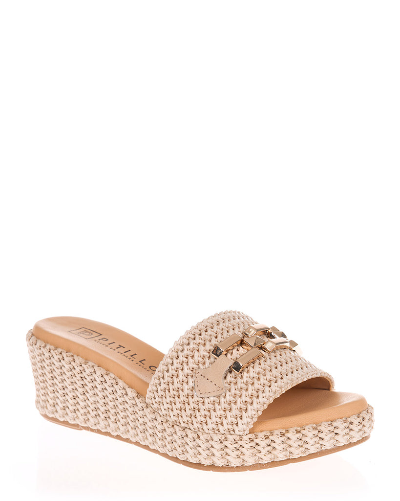 Pitillos 10562 Natural Beige Summer Wedge Slide