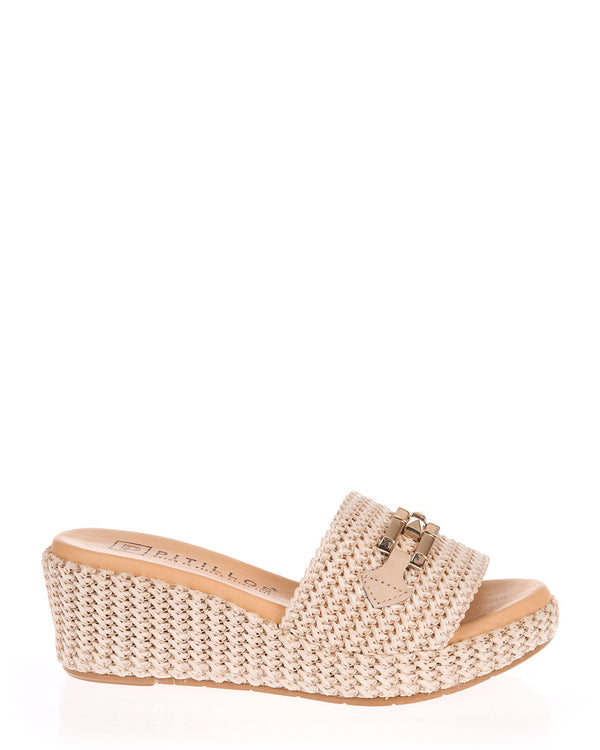Pitillos 10562 Natural Summer Wedge Slide