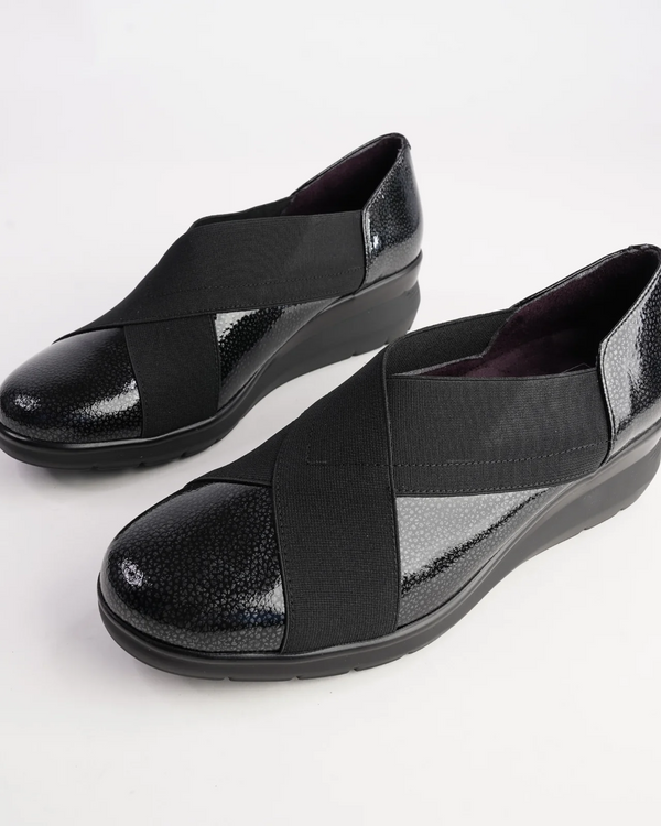 Pitillos 10733 Black Patent Leather Slip On Shoe