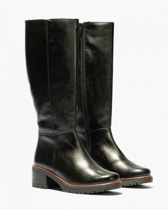 Pitillos 20224 Black Leather Long Boot