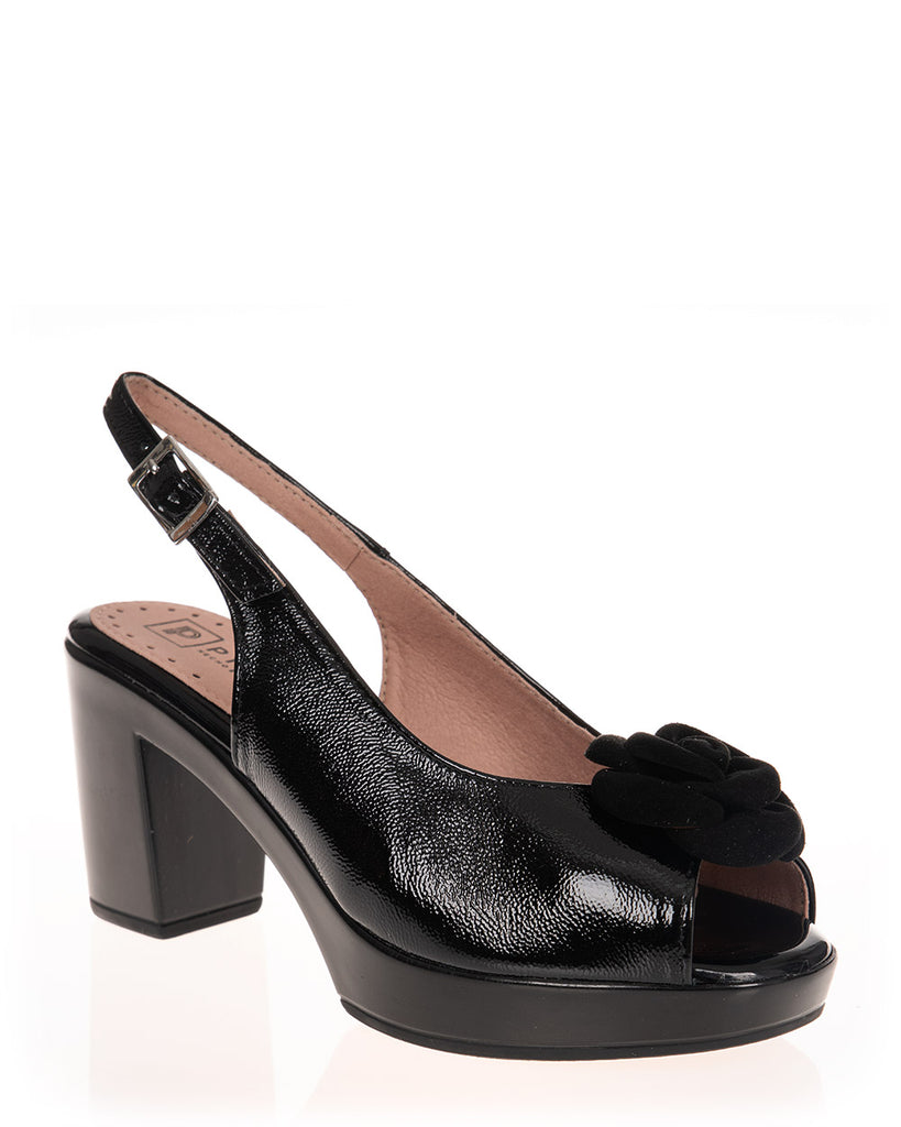Pitillos 20120 Black Patent Leather Heel