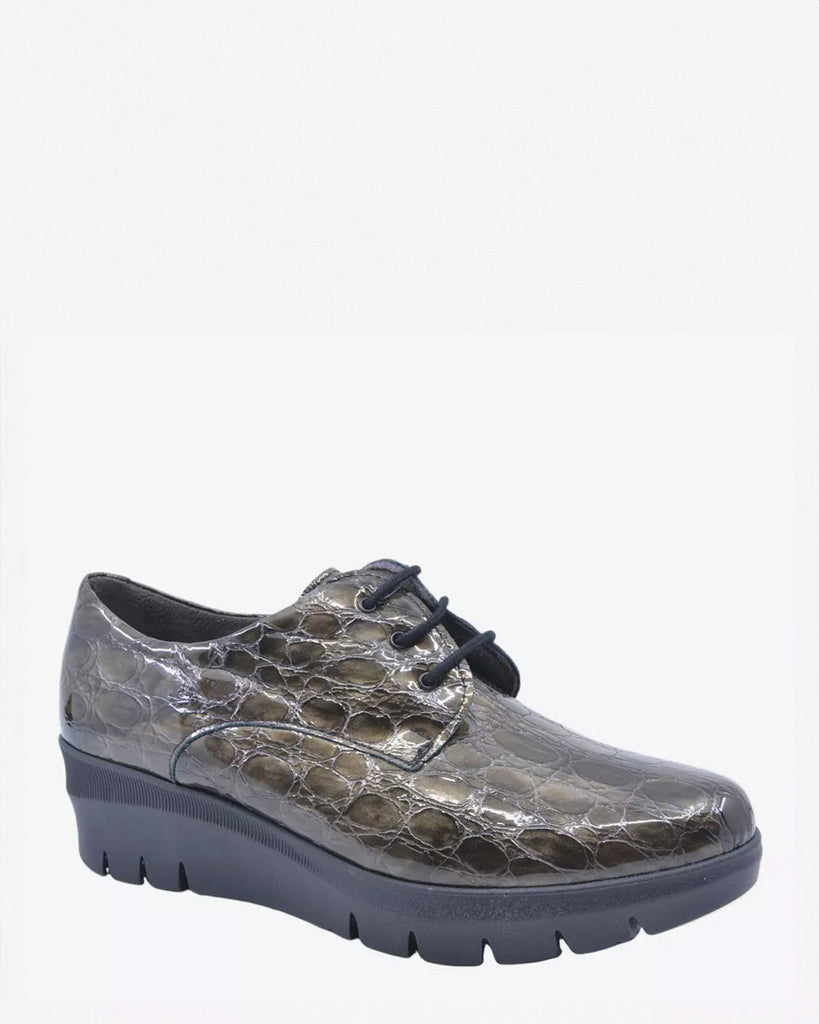 Pitillos 5340 Humo Olive Green Croco Patent Leather Shoe